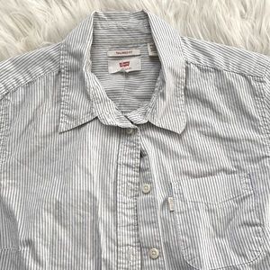 Levis blue stripped button down shirt